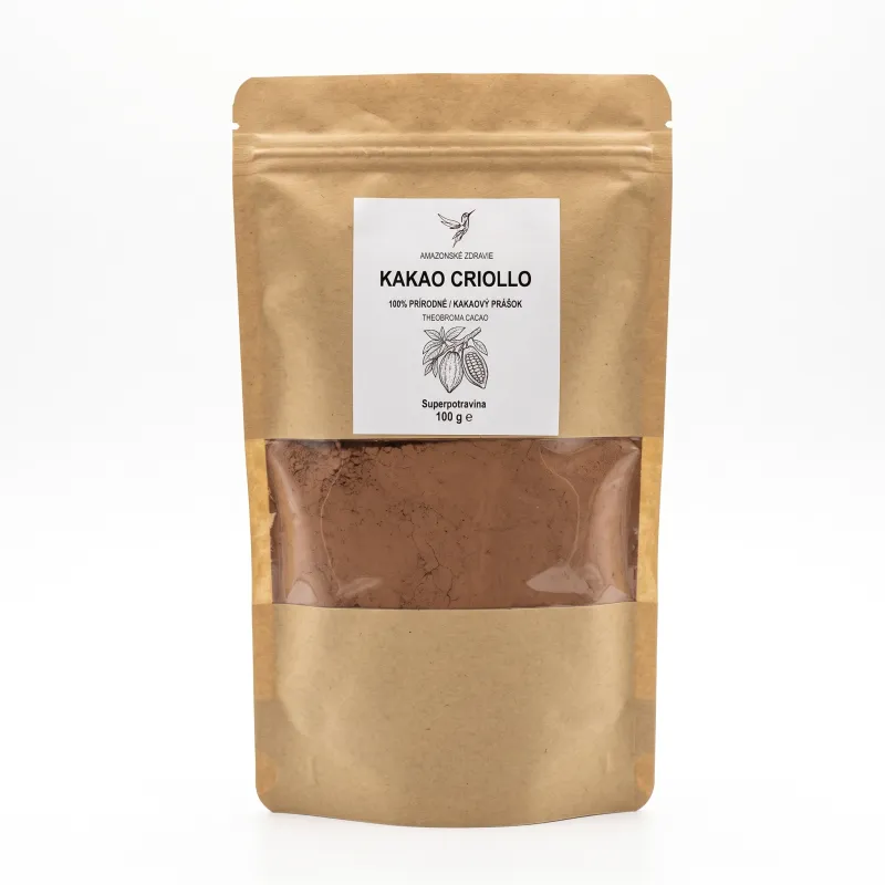Kakao Criollo RAW prášok 100 g – Vzácne peruánske kakao & pyramídovo nabíjané | Amazonské zdravie