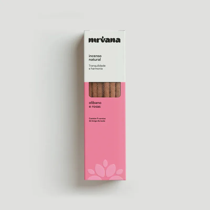 Nirvana Natural: Prírodné vonné tyčinky – Kadidlo a Ruža (9 ks)
