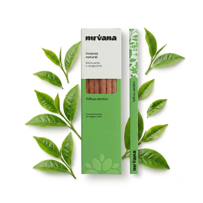 Nirvana Natural: Prírodné vonné tyčinky – Zelené lístky / Green Leaves (9 ks)