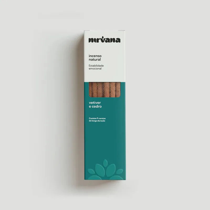 Nirvana Natural: Prírodné vonné tyčinky – Vetiver a Céder (9 ks)