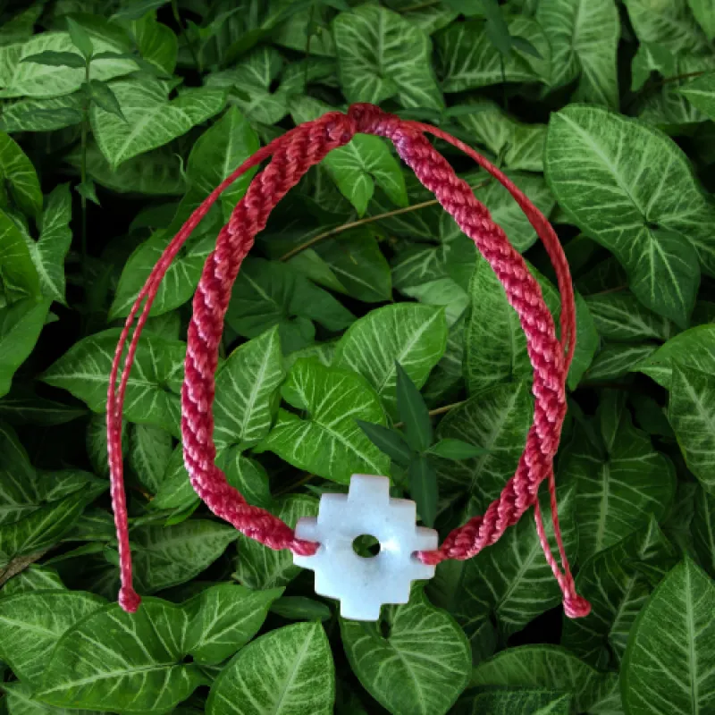 Andský kríž - náramok - červený