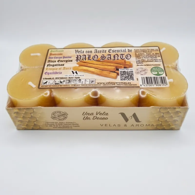 Rituálne sviečky zo 100% včelieho vosku s esenciálnym olejom Palo Santo