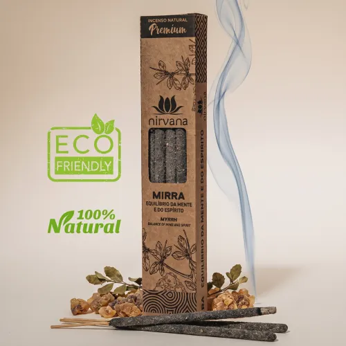 Nirvana Premium Eco: Prírodné rituálne vonné tyčinky – Myrha (5 ks)