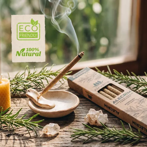 Nirvana Premium Eco: Prírodné rituálne vonné tyčinky – Rozmarín / Alecrim (5 ks)
