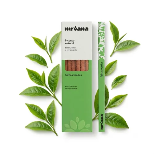 Nirvana Natural: Prírodné vonné tyčinky – Zelené lístky / Green Leaves (9 ks)