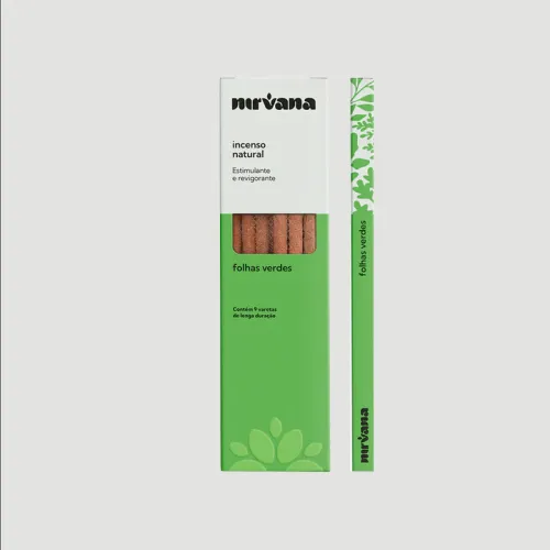 Nirvana Natural: Prírodné vonné tyčinky – Zelené lístky / Green Leaves (9 ks)