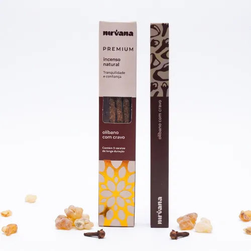 Nirvana Premium: Prírodné rituálne vonné tyčinky – Kadidlo a Klinčeky (5 ks)