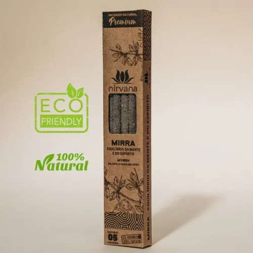 Nirvana Premium Eco: Prírodné rituálne vonné tyčinky – Myrha (5 ks)