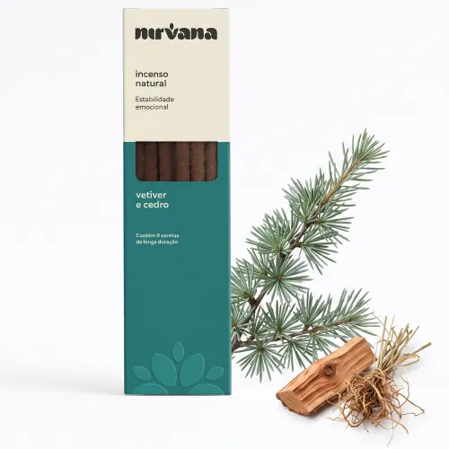 Nirvana Natural: Prírodné vonné tyčinky – Vetiver a Céder (9 ks)