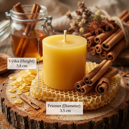 ✨ Aromaterapeutické sviečky zo 100% včelieho vosku – Škorica