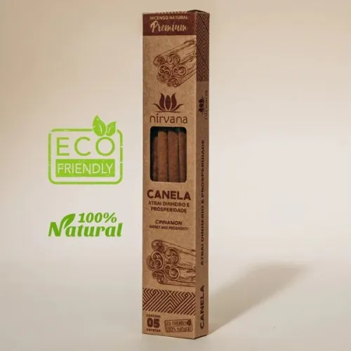 Nirvana Premium Eco: Prírodné rituálne vonné tyčinky – Škorica / Canela (5 ks)