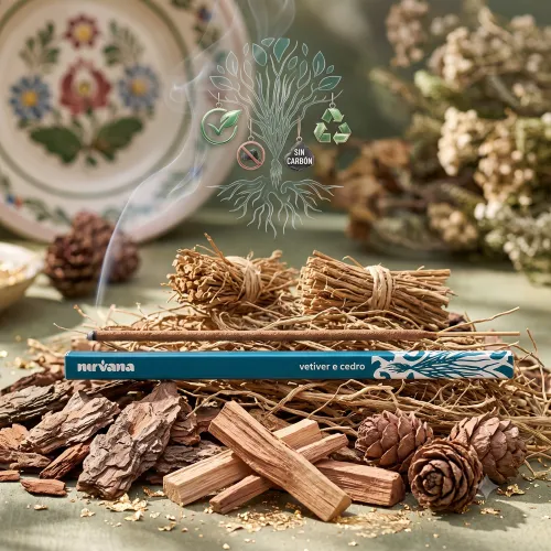 Nirvana Natural: Prírodné vonné tyčinky – Vetiver a Céder (9 ks)