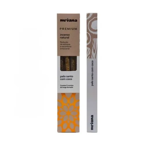 Nirvana Premium: Prírodné rituálne vonné tyčinky – Palo Santo a Kokos (5 ks)