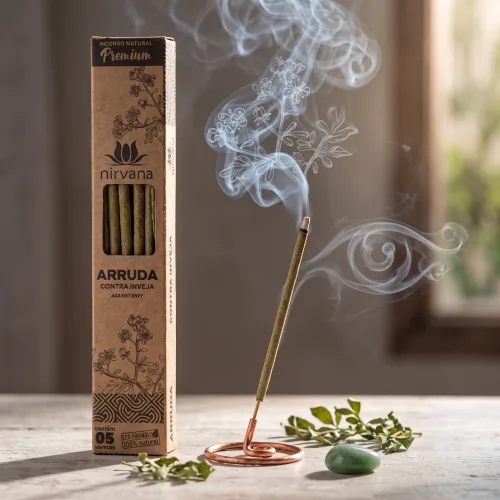 Nirvana Premium Eco: Prírodné rituálne vonné tyčinky – Ruta voňavá / Arruda (5 ks)
