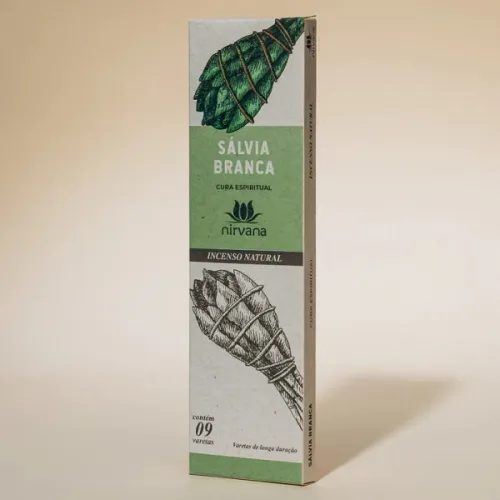 Nirvana Natural: Prírodné vonné tyčinky – Biela Šalvia (9 ks)