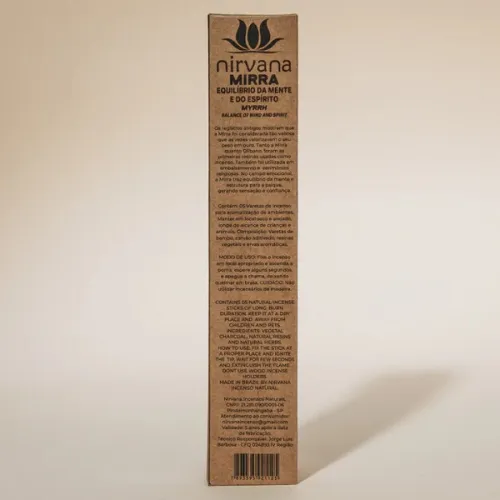 Nirvana Premium Eco: Prírodné rituálne vonné tyčinky – Myrha (5 ks)