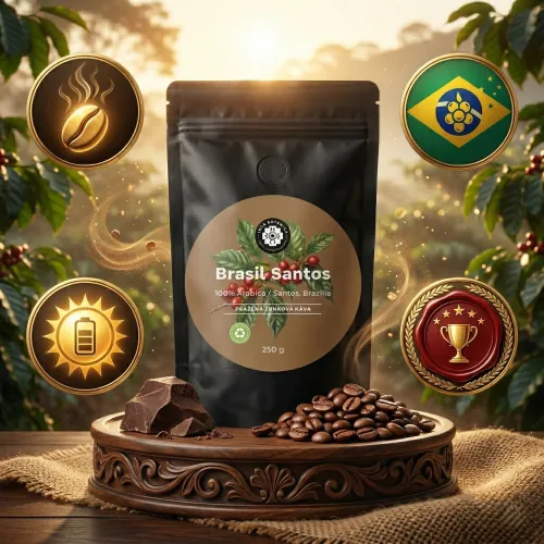 Brazília Santos NY 2 – 100 % Arabica (zrno, 250g)