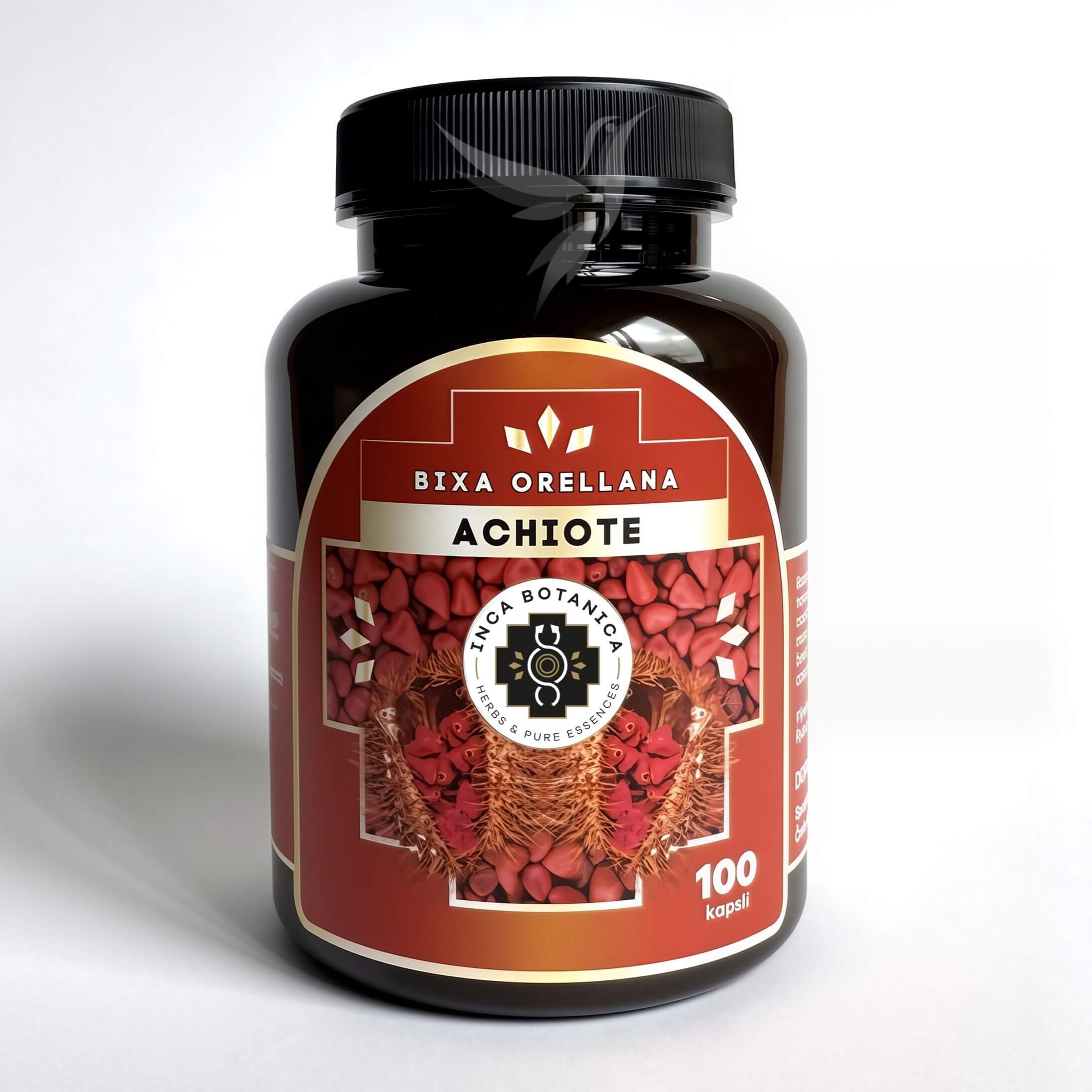 Achiote v kapsulách (Inca Botanica, 100 kapsúl)
