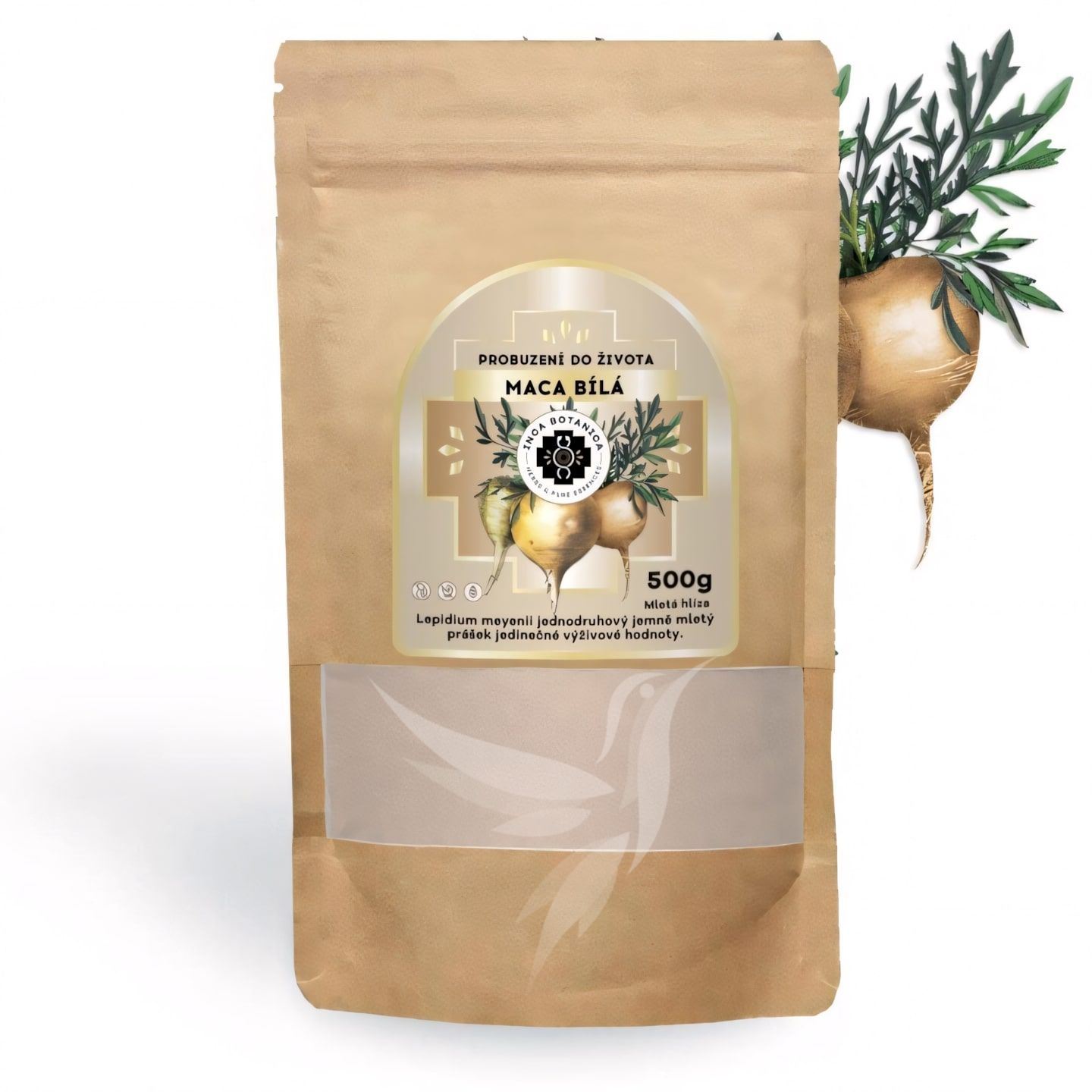 Maca peruánska prášok 500g (biela odroda) - Inca Botanica